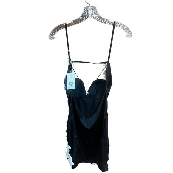 Soolinen Chemise Dress Intimates Sz S/M Black/beige  NWT - Picture 2 of 7